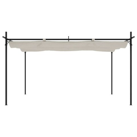 Pergola ze zwijanym dachem, kremowa, 395x292x230 cm