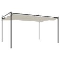 Pergola ze zwijanym dachem, kremowa, 395x292x230 cm
