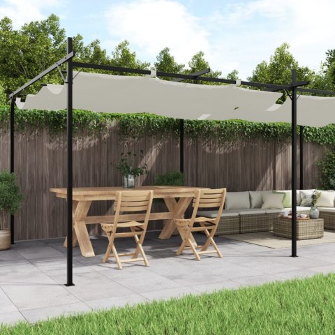Pergola ze zwijanym dachem, kremowa, 589x292x230 cm