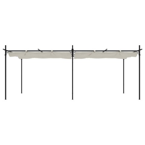 Pergola ze zwijanym dachem, kremowa, 589x292x230 cm