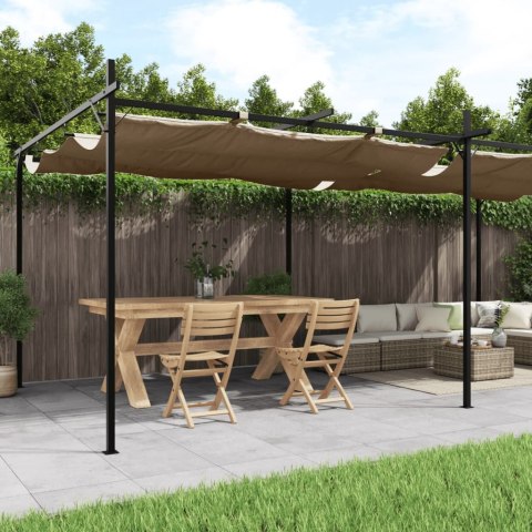 Pergola ze zwijanym dachem, taupe, 589x292x230 cm