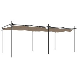 Pergola ze zwijanym dachem, taupe, 589x292x230 cm