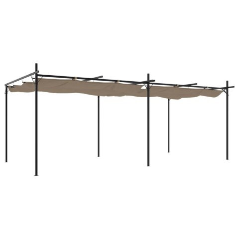 Pergola ze zwijanym dachem, taupe, 589x292x230 cm