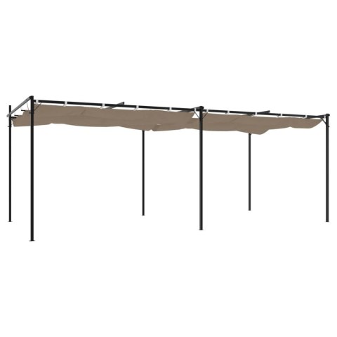 Pergola ze zwijanym dachem, taupe, 589x292x230 cm