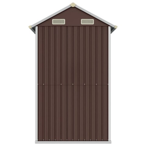Szopa ogrodowa, brązowa, 192x152,5x237 cm, stal galwanizowana