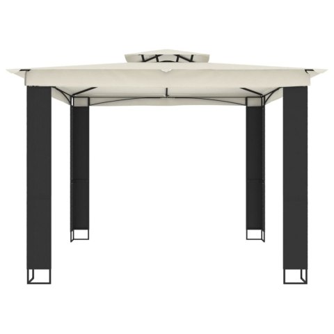 Altana ogrodowa z podwójnym dachem, kremowa, 2,94x2,94 m, stal