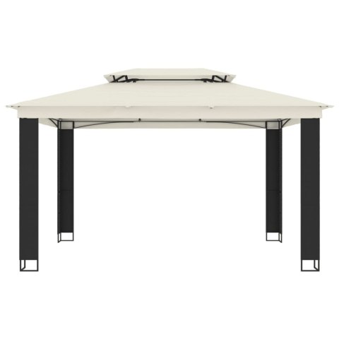 Altana ogrodowa z podwójnym dachem, kremowa, 3,94x2,96 m