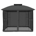 Altana z podwójnym dachem i siatką wokół, antracyt, 2,94x2,94 m