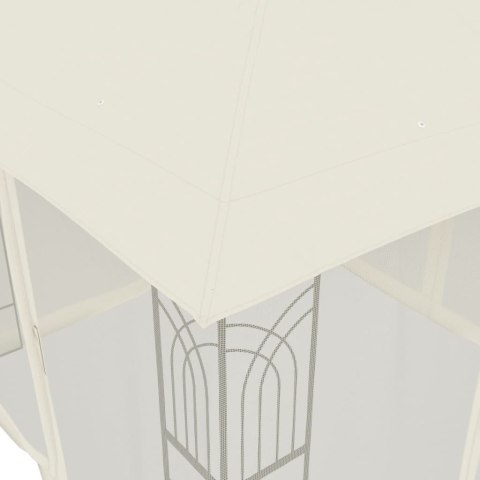 Altana z podwójnym dachem i siatką wokół, kremowa, 2,94x2,94 m