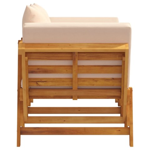 Ławka ogrodowa z poduszkami, 2-w-1, lite drewno akacjowe