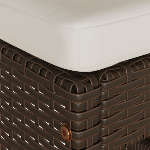 Ogrodowe stołki barowe z poduszkami, 6 szt, brązowe, polirattan