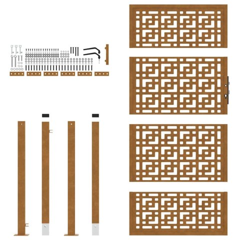 Brama ogrodowa 100x200 cm Stal nierdzewna Krzyż wzór