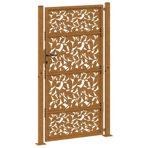 Brama ogrodowa 100x200 cm Stal nierdzewna Wzór liścia