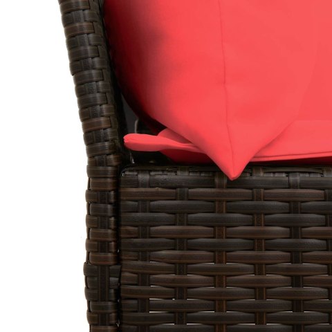 Sofa ogrodowa z poduszkami Brązowy polirattan