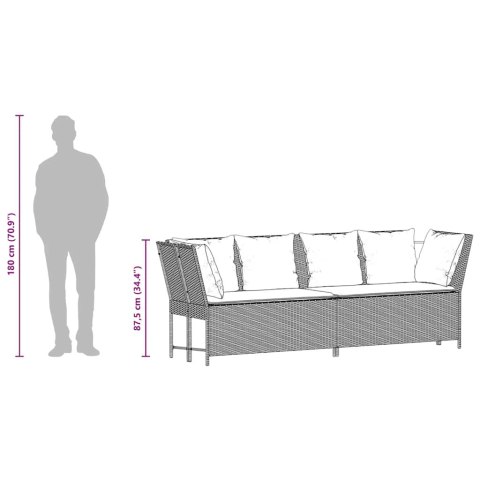 Sofa ogrodowa z poduszkami Brązowy polirattan