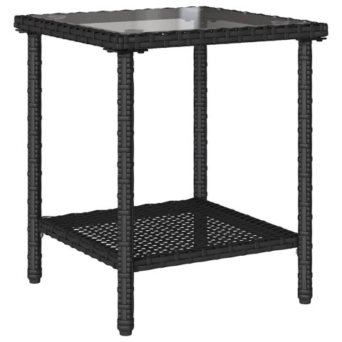 Sofa ogrodowa ze stołem i poduszkami w kształcie litery L