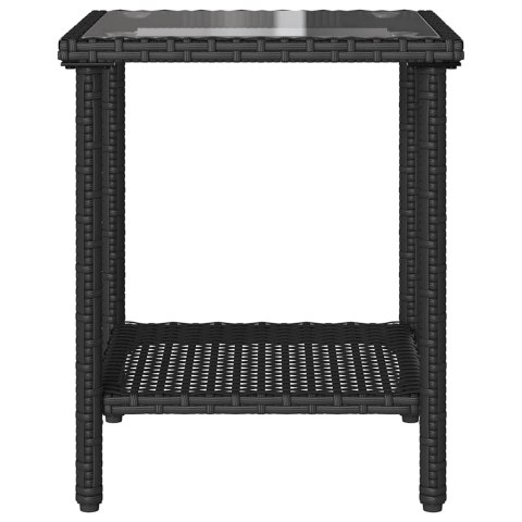 Sofa ogrodowa ze stołem i poduszkami w kształcie litery L