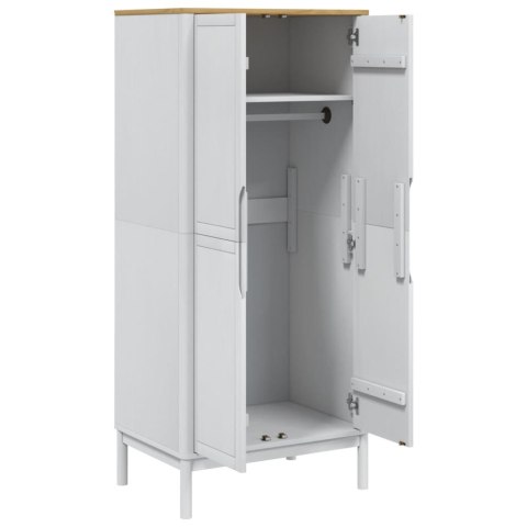 Szafa FLORO, biała, 77x53x171 cm, lite drewno sosnowe