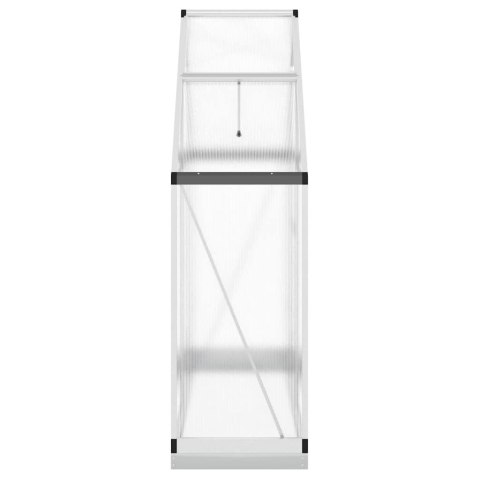 Szklarnia z ramą podstawy, srebrna, 169x58x202 cm, aluminium