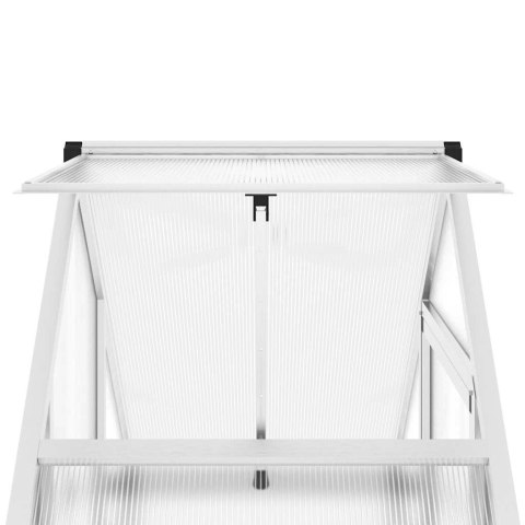Szklarnia z ramą podstawy, srebrna, 169x58x202 cm, aluminium