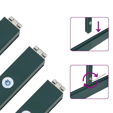 Szklarnia z ramą podstawy, zielona, 169x58x202 cm, aluminium