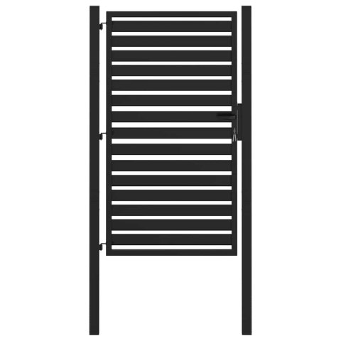 Brama ogrodowa zamykana na klucz, czarna, 100x150cm, aluminiowa