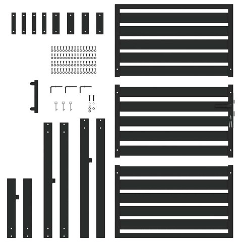 Brama ogrodowa zamykana na klucz, czarna, 100x150cm, aluminiowa