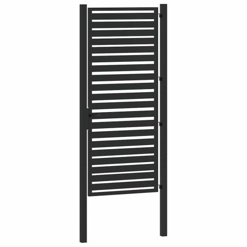 Brama ogrodowa zamykana na klucz, czarna, 100x200cm, aluminiowa