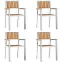 Krzesło Ogrodowe 4 pcs Brązowy Lite drewno teakowe