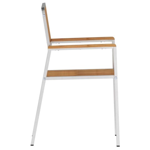 Krzesło Ogrodowe 4 pcs Brązowy Lite drewno teakowe