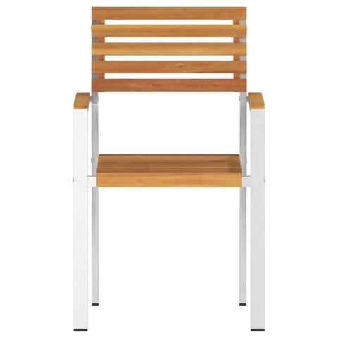 Krzesło Ogrodowe 4 pcs Olej Naturalny Lite Drewno Akacji