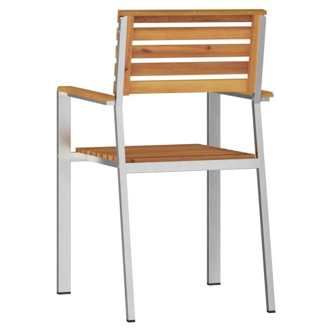 Krzesło Ogrodowe 4 pcs Olej Naturalny Lite Drewno Akacji