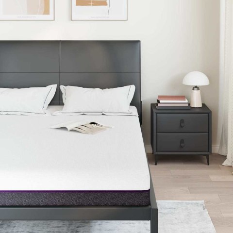 Materac Biały i szary 160 x 200 cm Pianka z pamięcią
