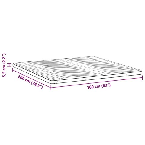 Nakładka na materac Biały 140 x 200 x 5.5 cm Dzianina