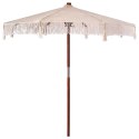 Parasol Makramowy Kremowy 252.5 x 252.5 x 260 cm
