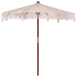 Parasol Makramowy Kremowy 252.5 x 252.5 x 260 cm