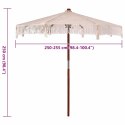 Parasol Makramowy Kremowy 252.5 x 252.5 x 260 cm