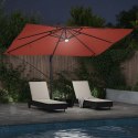 Parasol plażowy Ze LED Lights terakota 351 x 250 x 253 cm