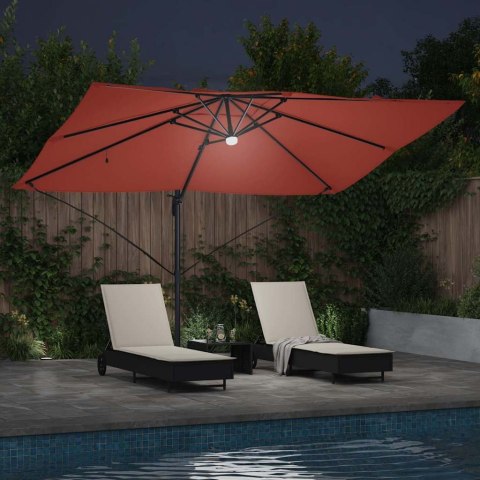 Parasol plażowy Ze LED Lights terakota 351 x 250 x 253 cm