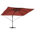 Parasol plażowy Ze LED Lights terakota 351 x 250 x 253 cm
