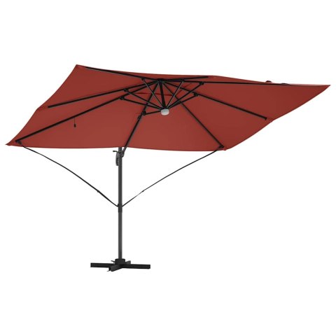 Parasol plażowy Ze LED Lights terakota 351 x 250 x 253 cm