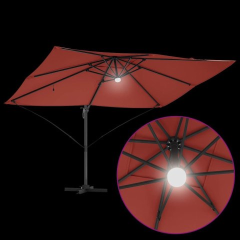 Parasol plażowy Ze LED Lights terakota 351 x 250 x 253 cm