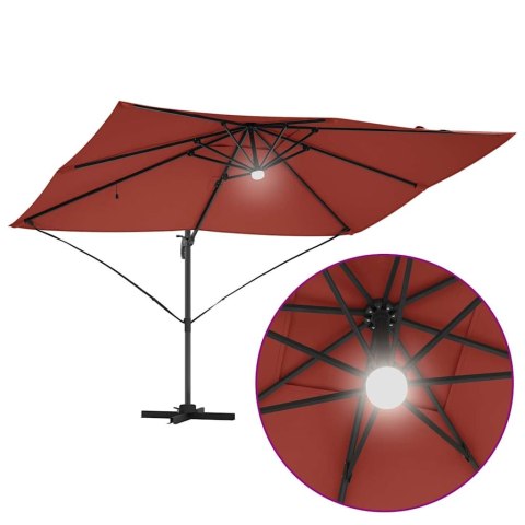 Parasol plażowy Ze LED Lights terakota 351 x 250 x 253 cm