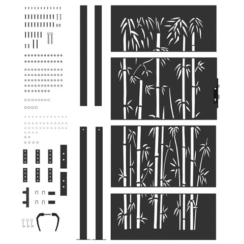 Brama ogrodowa Czarny 85 x 205 cm Stal malowana proszkowo