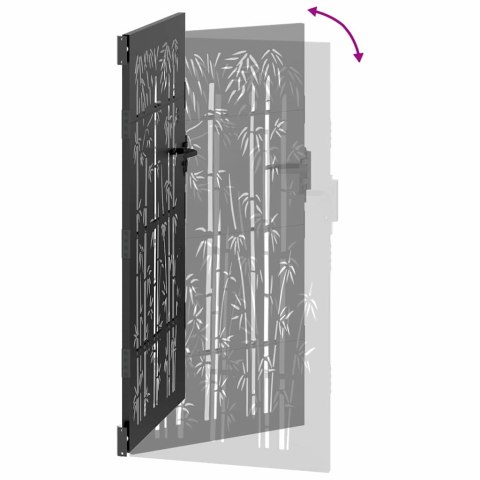 Brama ogrodowa Czarny 85 x 205 cm Stal malowana proszkowo
