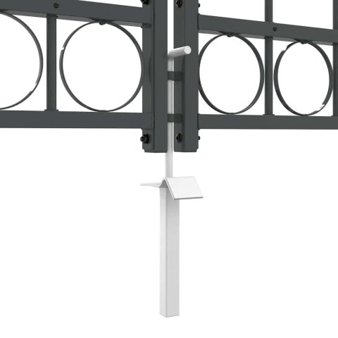 Brama ogrodowa z łukowym szczytem Szary 4 x 1,25 m Stal