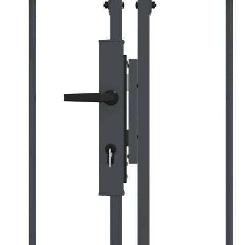 Brama ogrodowa z łukowym szczytem Szary 400 x 100 cm Stal