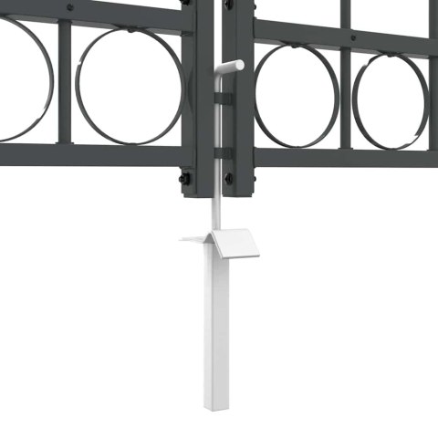 Brama ogrodowa z łukowym szczytem Szary 400 x 100 cm Stal