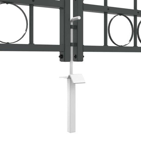 Brama ogrodowa z łukowym szczytem Szary 500 x 100 cm Stal