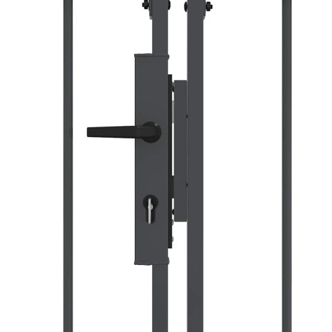 Brama ogrodowa z łukowym szczytem Szary 500 x 75 cm Stal